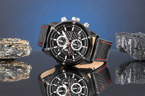 Zegarek Męski Giewont Chronograph Sapphire Czarny GW8810-A1 Giewont