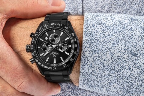 Zegarek Męski Giewont Chronograph Sapphire Czarny GW9580-B2 Giewont