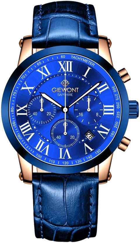 Zegarek Męski Giewont Chronograph Sapphire Miedziano Niebieski GW6260-A5 Giewont