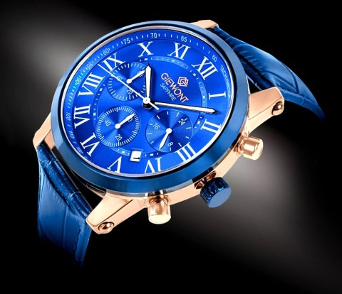 Zegarek Męski Giewont Chronograph Sapphire Miedziano Niebieski GW6260-A5 Giewont