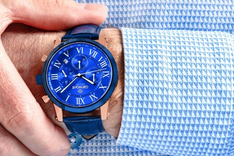 Zegarek Męski Giewont Chronograph Sapphire Miedziano Niebieski GW6260-A5 Giewont