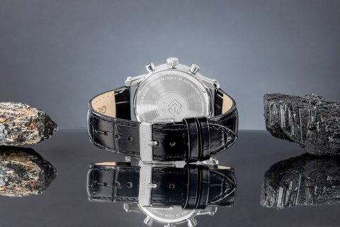 Zegarek Męski Giewont Chronograph Sapphire Srebrno Czarny GW6260-A2 Giewont