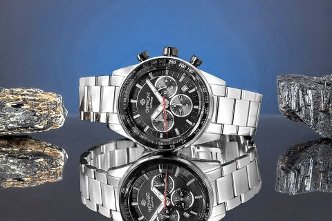 Zegarek Męski Giewont Chronograph Sapphire Srebrno Czarny GW9140-B1 Giewont
