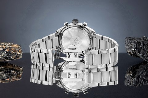 Zegarek Męski Giewont Chronograph Sapphire Srebrno Czarny GW9580-B1 Giewont