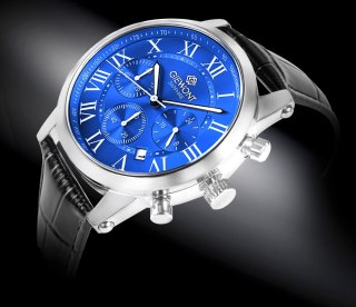Zegarek Męski Giewont Chronograph Sapphire Srebrno Niebieski GW6260-A4 Giewont