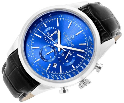 Zegarek Męski Giewont Chronograph Sapphire Srebrno Niebieski GW7650-A3 Giewont