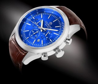 Zegarek Męski Giewont Chronograph Sapphire Srebrno Niebieski GW7650-A5 Giewont