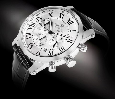 Zegarek Męski Giewont Chronograph Sapphire Srebrny GW6260-A1 Giewont