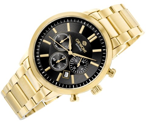 Zegarek Męski Giewont Chronograph Sapphire Złoto Czarny GW8510-B5 Giewont