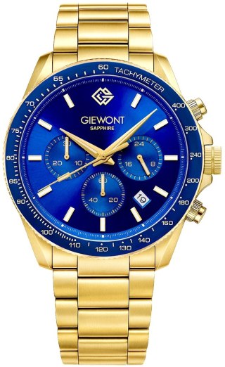 Zegarek Męski Giewont Chronograph Sapphire Złoto Niebieski GW3520-B5 Giewont