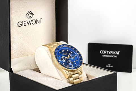 Zegarek Męski Giewont Chronograph Sapphire Złoto Niebieski GW3520-B5 Giewont