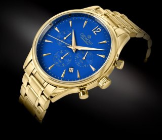 Zegarek Męski Giewont Chronograph Sapphire Złoto Niebieski GW6310-B5 Giewont