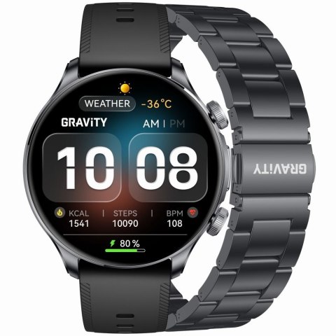 Smartwatch Gravity Czarny Pasek + Bransoleta GT35-2 Gravity