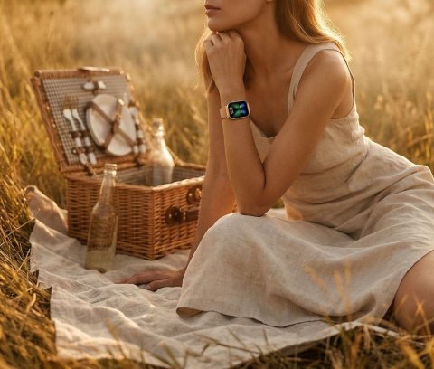Smartwatch Gravity Różowe Złoto Pasek + Bransoleta GT44-1 Gravity