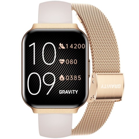 Smartwatch Gravity Różowe Złoto Pasek + Bransoleta GT44-2 Gravity