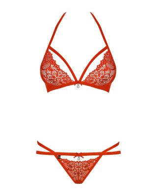 Bielizna-838-SET-3 komplet 2-częściowy czerwony S/M Obsessive