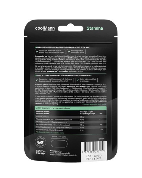 CoolMann STAMINA - 60 tablets Cobeco Pharma Wholesale BV