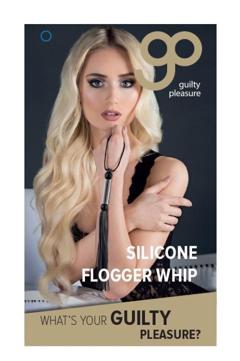 GP SILICONE FLOGGER WHIP BLACK TONGA