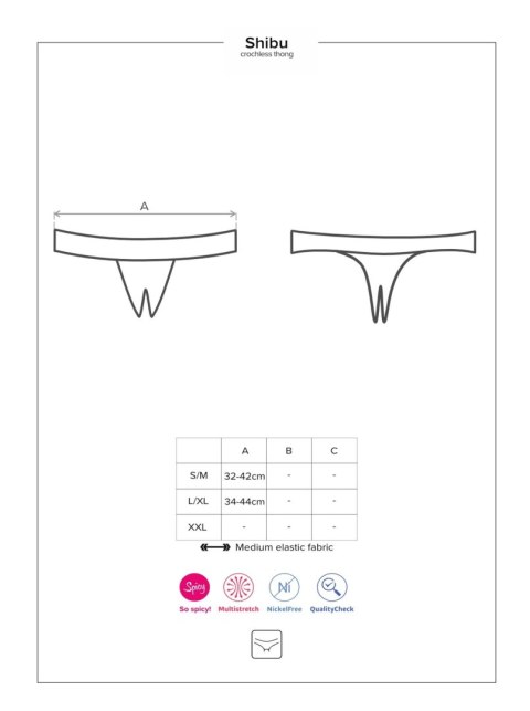 Stringi otwarte Shibu Obsessive czarne S/M Obsessive