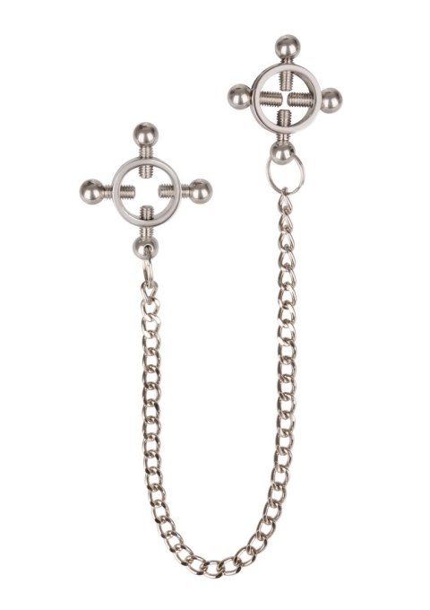 4 Point Nipple Press w Chain Black SCALA