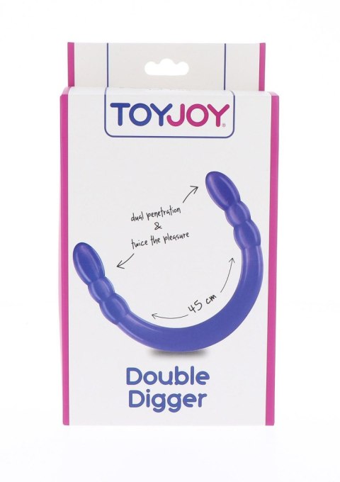 Dildo podwójne Double Digger ToyJoy fioletowe 45 cm TOYJOY