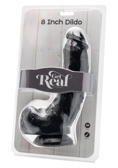 Dildo realistyczne Get Real z jądrami ToyJoy czarne 20 cm TOYJOY