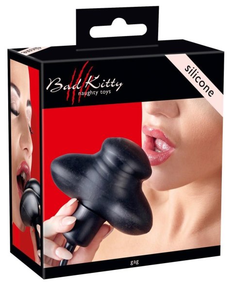 Knebel nadmuchiwany silikonowy Bad Kitty czarny 12 cm Bad Kitty