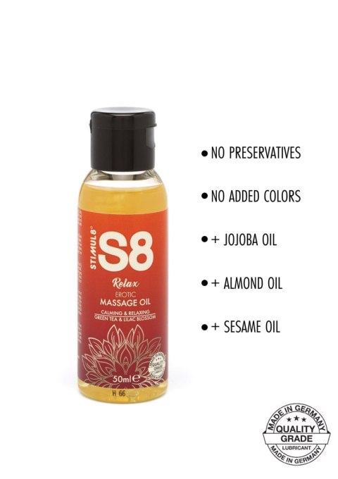 S8 Massage Oil 50ml Green Tea & Lilac Blossom SCALA