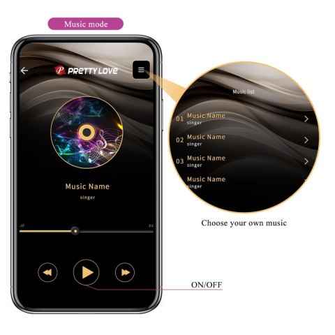 PRETTY LOVE - Billy Purple, 12 vibration functions Mobile APP remote control Baile - Boys of Toys Sp. z. o.o. (dystrybutor)