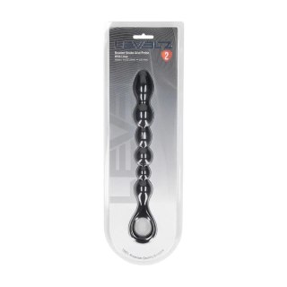 Beaded Snake Silicone Anal Probe with Loop - Black SHOTS