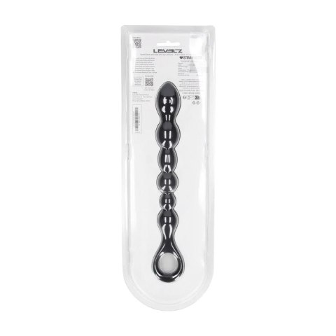 Beaded Snake Silicone Anal Probe with Loop - Black SHOTS