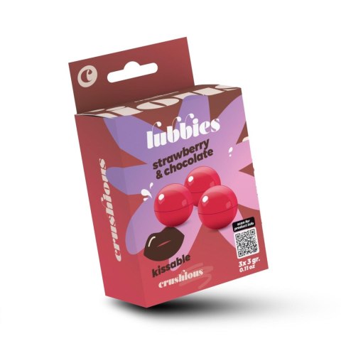CRUSHIOUS LUBBIES KISSABLE OIL BALLS STRAWBERRY & CHOCOLATE Crushious