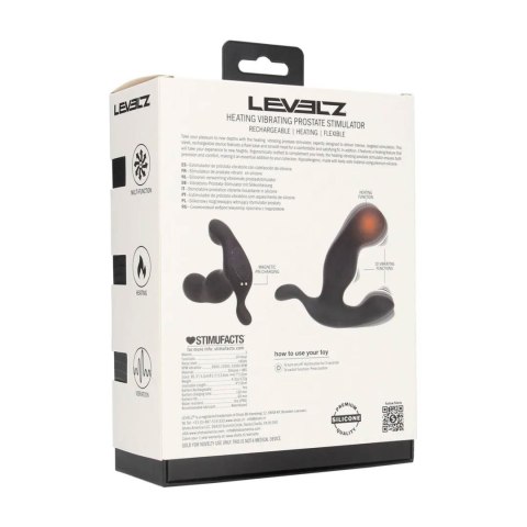 Heating and Vibrating Silicone Prostate Stimulator - Black SHOTS