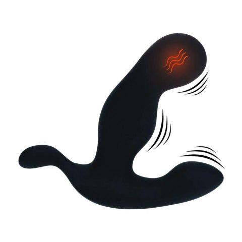 Heating and Vibrating Silicone Prostate Stimulator - Black SHOTS