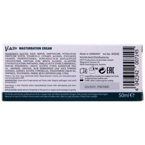 Krem do masturbacji rozgrzewający z CBD Hot VActiv unisex 50ml Hot