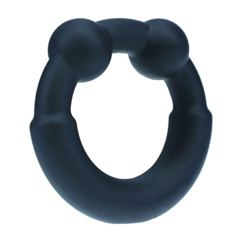 Metal and Silicone Cockring - Black SHOTS