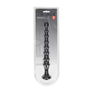 Ribbed Silicone Flared Anal Probe - Black SHOTS