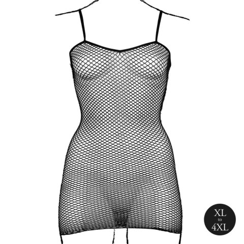 Short dress with fishnet structure and spaghetti straps SHOTS