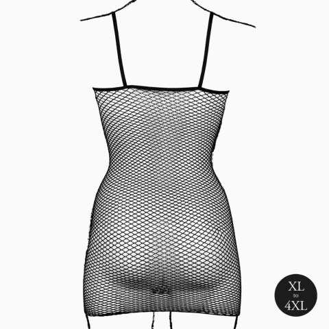 Short dress with fishnet structure and spaghetti straps SHOTS