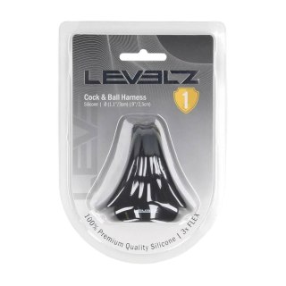 Silicone Cock and Ball Harness - Black SHOTS