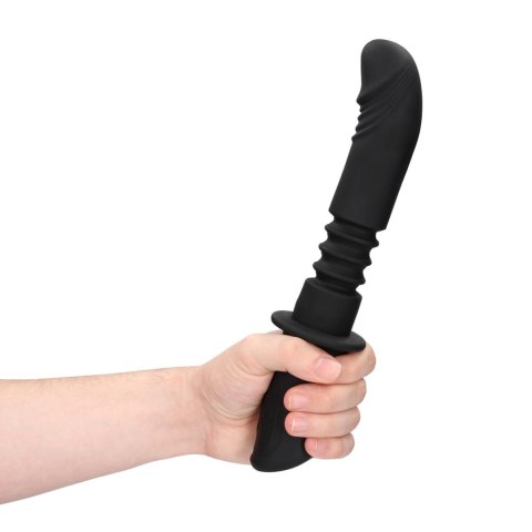 Hand Held Vibrating and Thrusting Sex Machine - Black SHOTS