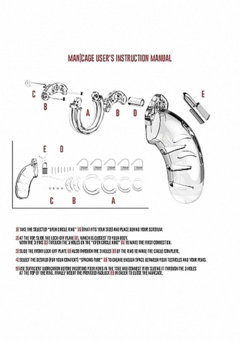 Model 03 - Chastity - 4.5"" - Cock Cage - Transparent SHOTS