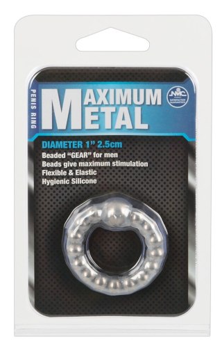 Pierścień erekcyjny silikonowy NMC Maximum Metal Ring z kulkami 2 5 cm NMC