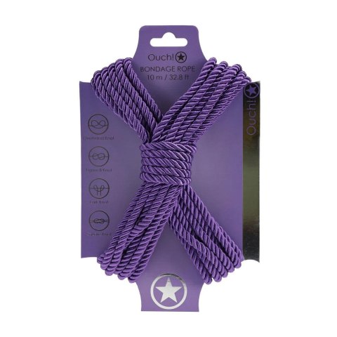 Polyester Bondage Rope - 32.8 ft / 10 m - Purple SHOTS
