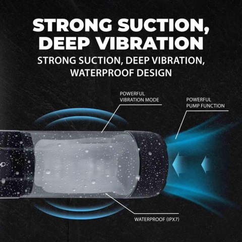 TechnoThrust - Automatic Waterproof Masturbator Pump - Black Pumped