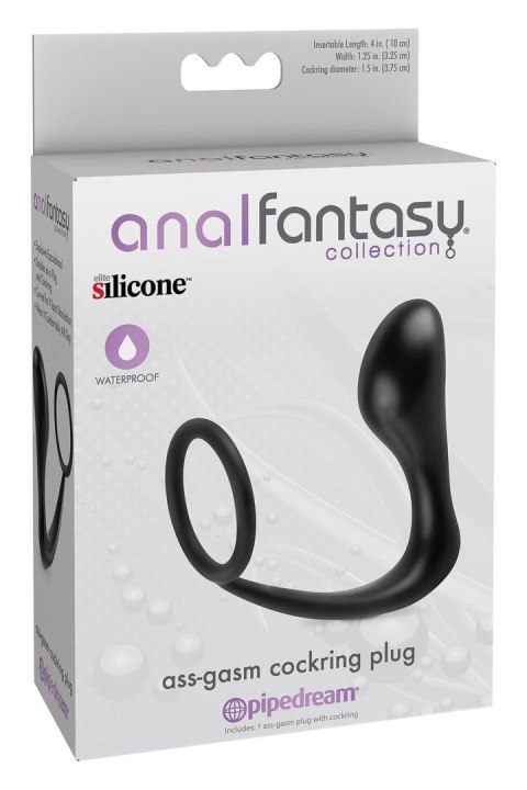 ANAL FANTASY COLLECTION ASS-GASM COCKRING PLUG BLACK TONGA