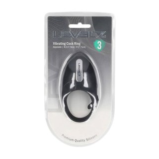 Adjustable Vibrating Silicone Cockring - Black SHOTS