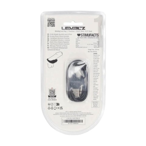 Adjustable Vibrating Silicone Cockring - Black SHOTS