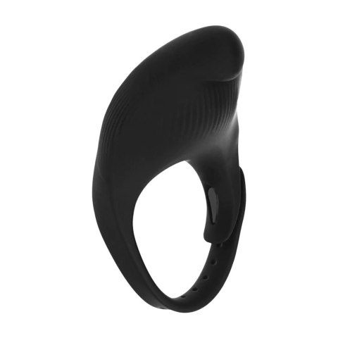 Adjustable Vibrating Silicone Cockring - Black SHOTS