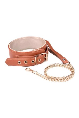 BLAZE ELITE COLLAR AND CHAIN COGNAC VEGAN LEATHER TONGA